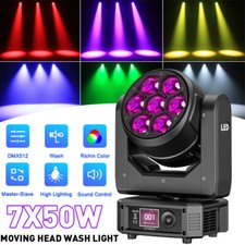 UKING Bee Eye LED 7x50W RGBW Beam Wash Zoom Moving Head Stage Light DJ Disco Bar picture