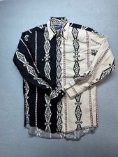 Wrangler Western Shirt Size M Aztec Southwestern Pearl Snap picture