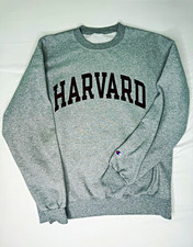 Vtg Champion Reverse Weave Harvard Sweatshirt Grey Large Crewneck Stained As Is picture