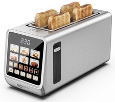 Keenstone 4 Slice Touch Screen Toaster 1400W Wide Slot Digital Stainless Steel picture