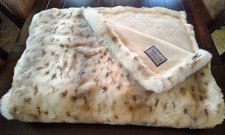 Scully & Scully Park Avenue Faux Fur Lynx Australian Geelong Wool Throw Blanket picture