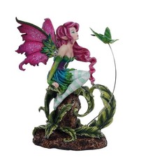 Pacific Giftware Flirting Fairy with Hummingbird Statue 6.5H picture