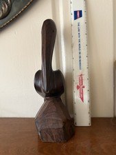 Vtg Handcarved Wooden Pelican 10