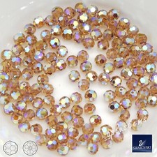 60pcs SWAROVSKI  #5000 4mm Faceted Crystal Beads Lt. Colorado Topaz AB2X _Brown picture