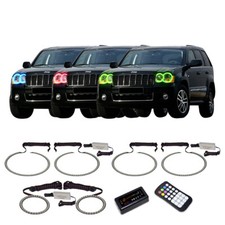 RGB Multi Color Bluetooth Headlight & Fog Halo kit for Jeep Grand Cherokee 05-10 picture