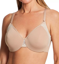 OLGA by Warners Cloud 9 Full Figure Lace Trim Minimizer Bra 42C Almond GI8961A picture