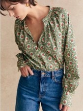 Sézane Clara 100% Cotton Blouse Printed Top 42 US 10 picture