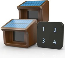 Htzsafe Solar Wireless Driveway Alarm No Replace Battery 1 Receiver + 2 Sensors picture