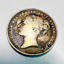 1856 Great Britain Antique One Shilling Victoria Young Head Silver 0.925 KM# 739 picture