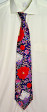 Vintage Leonard Paris Silk Tie & Pocket Square Set, Navy Paisley & Red Peony picture
