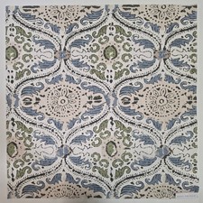 Anna French Cecilia Blue Green Linen Fabric Sample 26x26 Clermont AF10756 NWT picture