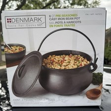 Viral Costco Denmark 6 Quart Cast Iron Cauldron 2026 Halloween Rare In US picture