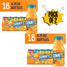 (PACK OF 2) SUNNYD Tangy Shelf Stable Orange Juice Drink, 18 Count, 6.75 fl oz picture