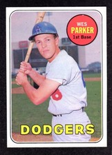 1969 Topps #493 Wes Parker Los Angeles Dodgers Baseball Card Well Centered NM+ picture