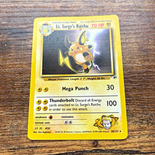 Lt. Surge's Raichu 28/132 Gym Heroes Rare Unlimited English 2000 70 HP picture