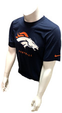 Nike Dri Fit Men's Denver Broncos Navy Short Sleeve Shirt NFL T-Shirt picture