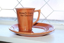 Bowey's Original Hot Chocolate Mug and Plate Vintage 1940s Advertising picture