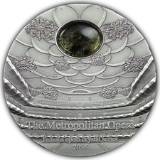 2015 Palau $10 Famous Opera Crystal The Metropolitan Opera 2 oz .999 Silver Coin picture