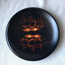 Japanese Hidehira Painted Confectionery Bowl Plate Interior Lacquerware Lacquer picture