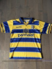 Parma AC 98/99 Home Football Shirt Jersey Maglia Lotto Parmalat Size M Excellent picture