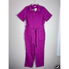 NWT Skies are Blue Pink Utility Zip Jumpsuit size Large picture