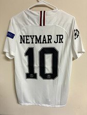 PSG Paris 2018/19 #10 Neymar White UCL Soccer Jersey Size Mens Large picture