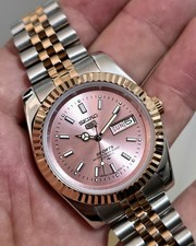 Vintage Refurbished Seiko 5 Sports Stunning Salmon Dial 7S26A Two Tone Flutted picture