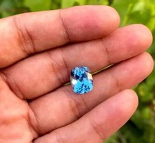 Natural Cushion Cut Certified 7.72Ct Santa Maria Blue Aquamarine Loose Gemstone picture