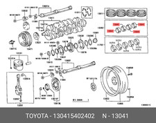 Genuine Bearing Shell, 130415402402 for Toyota 13041-54024-02 picture