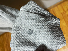 lululemon At Ease Hoodie Men’s Gray Textured Knit Pullover Sweatshirt Large picture