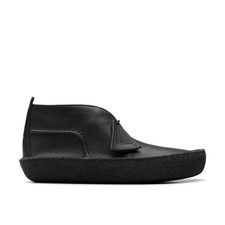 Clarks Originals Men's Desert Rain Casual Shoes Black Leather 26180626 picture
