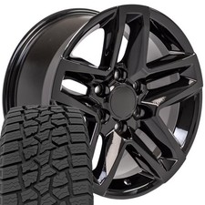 Set(4) 18x8.5 Black 5911 Wheels & 275/65R18 A/T Tires Fit Chevy Silverado Tahoe picture