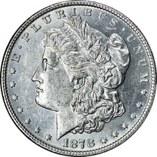 1878-P 7TF Morgan Silver Dollar Choice BU Blast White Great Eye Appeal picture