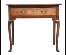 Antique queen anne  18 century Country   work table 1780 old surface Stand picture