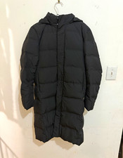 Uniqlo Men's Black Hooded Long Puffer Coat Jacket, Size S Regular picture