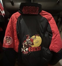 San Francisco 49ers Jacket Vintage Taz Looney Tunes 90s Men's Size Large NFL picture