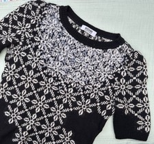 Vintage Moschino Cheap and Chic Sequined Snowflake Novelty Christmas Jumper uk 8 picture