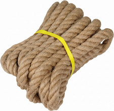 Natural Jute Rope - 1 Inch × 25 Feet - Thick Hemp Twisted Manila Rope picture