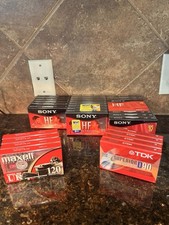 Lot of Sealed Blank Cassette Tapes Sony HF 60/90 Maxell UR 120 TDK D90 Vintage  picture