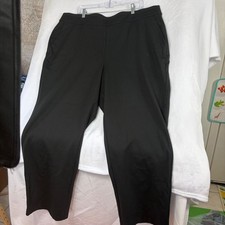 Cato Dress Pants Women 22/24W Black Solid Career Hi-Rise Stretchy Straight Leg picture