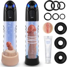 Vacuum Electric Penis Pump Digital rechargeable Male Men Penis Enlarger Growth picture
