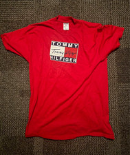 Tommy Hilfiger Red Logo Graphic Crew Neck Short Sleeve T-Shirt Men's L picture