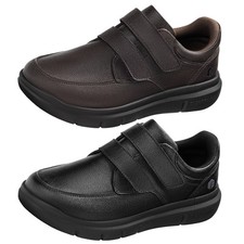 FitVille Mens Extra Wide Leather Diabetic Shoes Business Casual Dress Sneakers picture