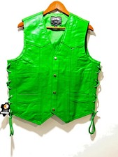 Men's Club Style Leather Motorcycle Vest – 6 Colors – XS to 5XL picture