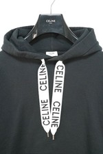 2021AW CELINE Loose Sweatshirt Cotton Fleece Logo Hoodie Black Size M 2Y468670Q picture