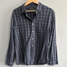 J. Crew Mercantile plaid button down blue cotton men's shirt size medium 0051 picture
