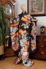 DEAR VANILLA JAPANESE SILK KAKESHITA WEDDING KIMONO WOMEN'S JAPAN MADE VINTAGE picture