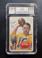 1960 TOPPS #62 FRANK RYAN C3 4.0 GRADING AUTHENTICATION AUTO SIGNED LA RAMS RC picture