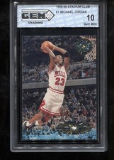 Michael Jordan 1995-96 Stadium Club #1 NBA Chicago Bulls GEM MINT 10 picture