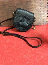 Vintage Dooney & Bourke All Weather leather mini saddle bag black purse picture